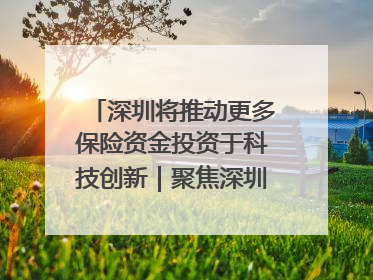 深圳将推动更多保险资金投资于科技创新｜聚焦深圳系列发布会