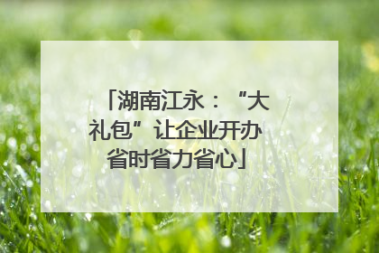 湖南江永：“大礼包”让企业开办省时省力省心