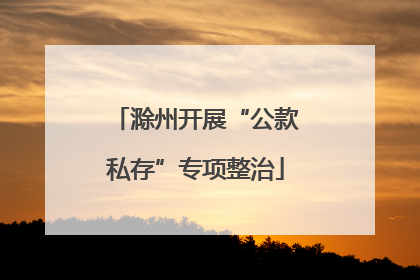 滁州开展“公款私存”专项整治