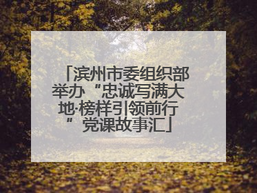 滨州市委组织部举办“忠诚写满大地·榜样引领前行”党课故事汇