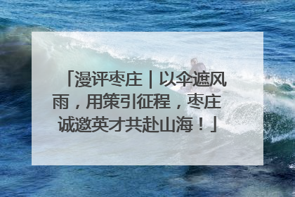 漫评枣庄｜以伞遮风雨，用策引征程，枣庄诚邀英才共赴山海！