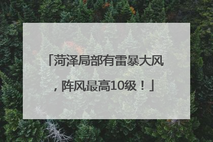菏泽局部有雷暴大风，阵风最高10级！