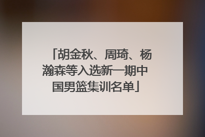 胡金秋、周琦、杨瀚森等入选新一期中国男篮集训名单
