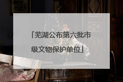 芜湖公布第六批市级文物保护单位