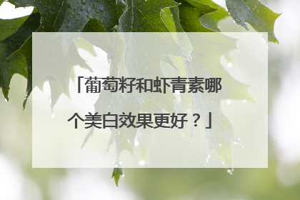 葡萄籽和虾青素哪个美白效果更好？