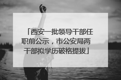 西安一批领导干部任职前公示，市公安局两干部拟学历破格提拔
