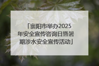 襄阳市举办2025年安全宣传咨询日暨暑期涉水安全宣传活动