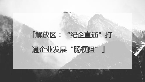 解放区：“纪企直通”打通企业发展“肠梗阻”