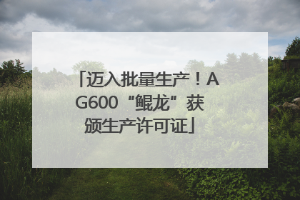 迈入批量生产！AG600“鲲龙”获颁生产许可证