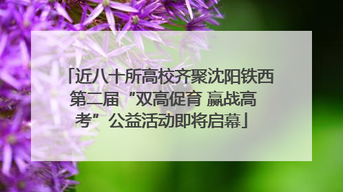 近八十所高校齐聚沈阳铁西 第二届“双高促育 赢战高考”公益活动即将启幕