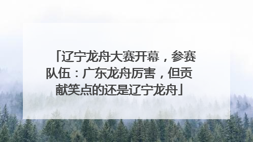 辽宁龙舟大赛开幕，参赛队伍：广东龙舟厉害，但贡献笑点的还是辽宁龙舟