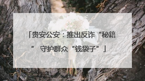 贵安公安：推出反诈“秘籍” 守护群众“钱袋子”