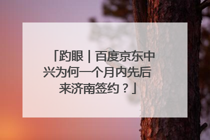 趵眼｜百度京东中兴为何一个月内先后来济南签约？