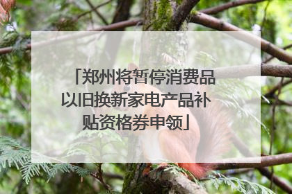 郑州将暂停消费品以旧换新家电产品补贴资格券申领