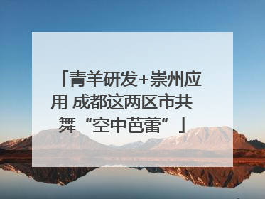 青羊研发+崇州应用 成都这两区市共舞“空中芭蕾”