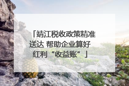 靖江税收政策精准送达 帮助企业算好红利“收益账”