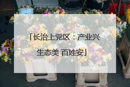长治上党区：产业兴 生态美 百姓安