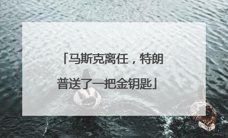 马斯克离任，特朗普送了一把金钥匙