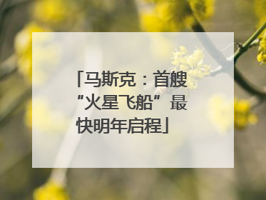 马斯克：首艘“火星飞船”最快明年启程