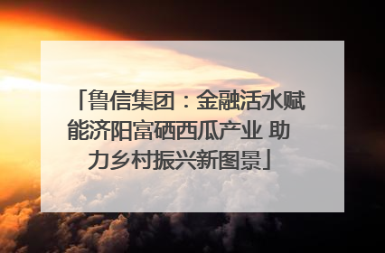 鲁信集团：金融活水赋能济阳富硒西瓜产业 助力乡村振兴新图景