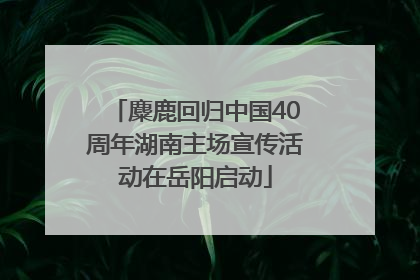 麋鹿回归中国40周年湖南主场宣传活动在岳阳启动