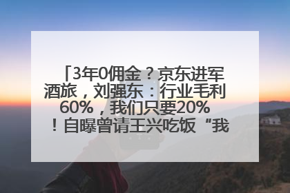 3年0佣金？京东进军酒旅，刘强东：行业毛利60%，我们只要20%！自曝曾请王兴吃饭“我要做外卖了”