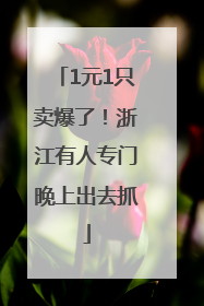 1元1只卖爆了！浙江有人专门晚上出去抓