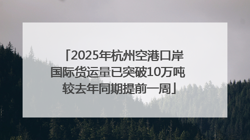 2025年杭州空港口岸国际货运量已突破10万吨 较去年同期提前一周