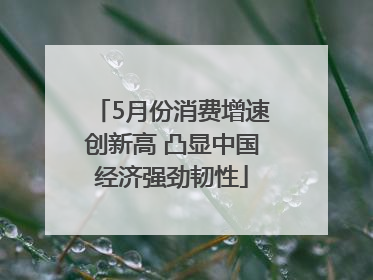 5月份消费增速创新高 凸显中国经济强劲韧性