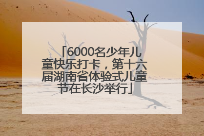 6000名少年儿童快乐打卡，第十六届湖南省体验式儿童节在长沙举行