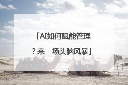 AI如何赋能管理？来一场头脑风暴